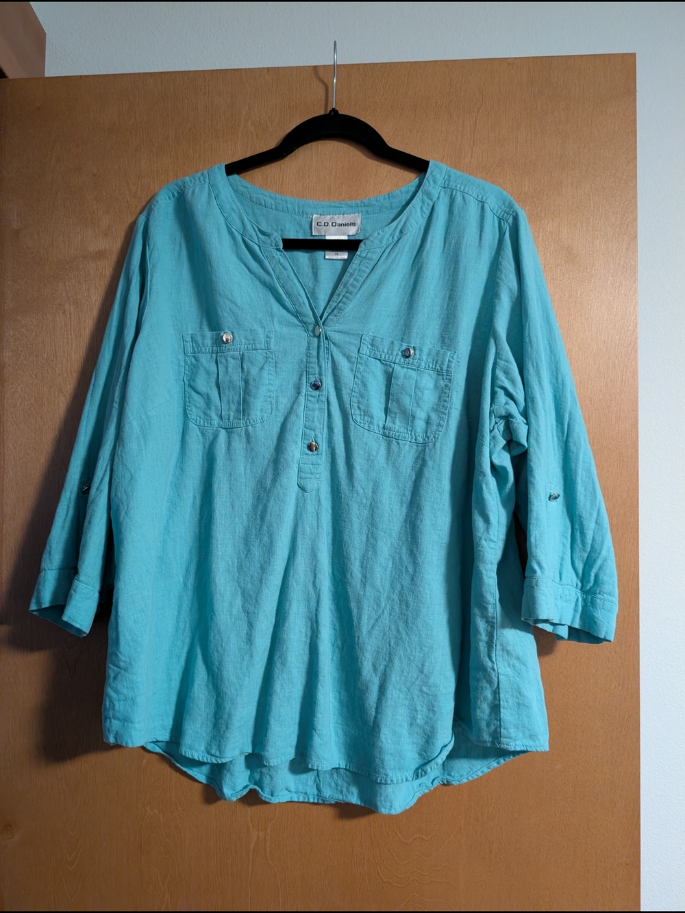 Women's Turquoise Tunic Top 1XL